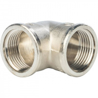 Угол резьбовой латунный STOUT никель 1" В