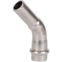 Угольник однораструбный 45° ВПр-НПр, 15, из нержавеющей стали прессовой ROMMER