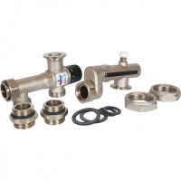 НСУ Насосно-смесительный узел теплого пола STOUT без насоса 1", клапан 20-55°C, 130/180мм