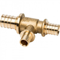 СА Тройник переходной аксиальный для сшитого полиэтилена STOUT латунный Ø25х16х20 (5/50)
