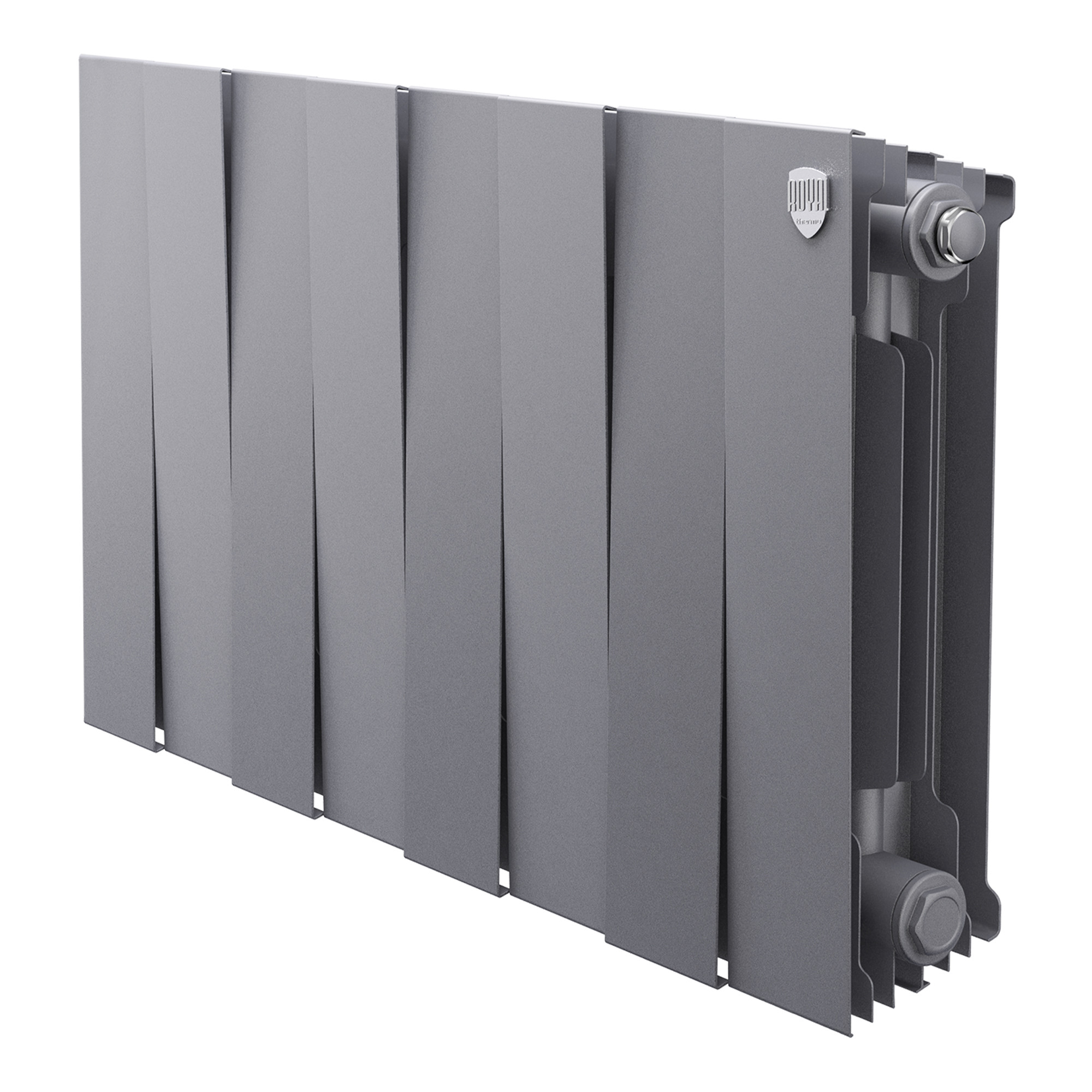 Радиатор биметаллический ROYAL THERMO PIANOFORTE SILVER SATIN 300x8 секций, серый
