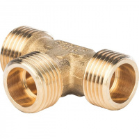 Тройник резьбовой латунный STOUT без покрытия 1/2" Н
