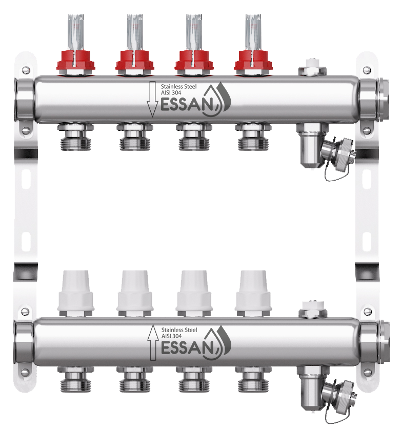Коллекторная группа из нержавеющей стали с расходомерами Essan 802 - 4 выхода
