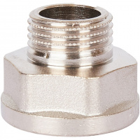 Переход под ключ резьбовой латунный STOUT никель 3/4"х1/2" ВН