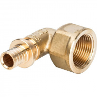 СА Угол резьбовой аксиальный для сшитого полиэтилена STOUT латунный Ø16х3/4" В