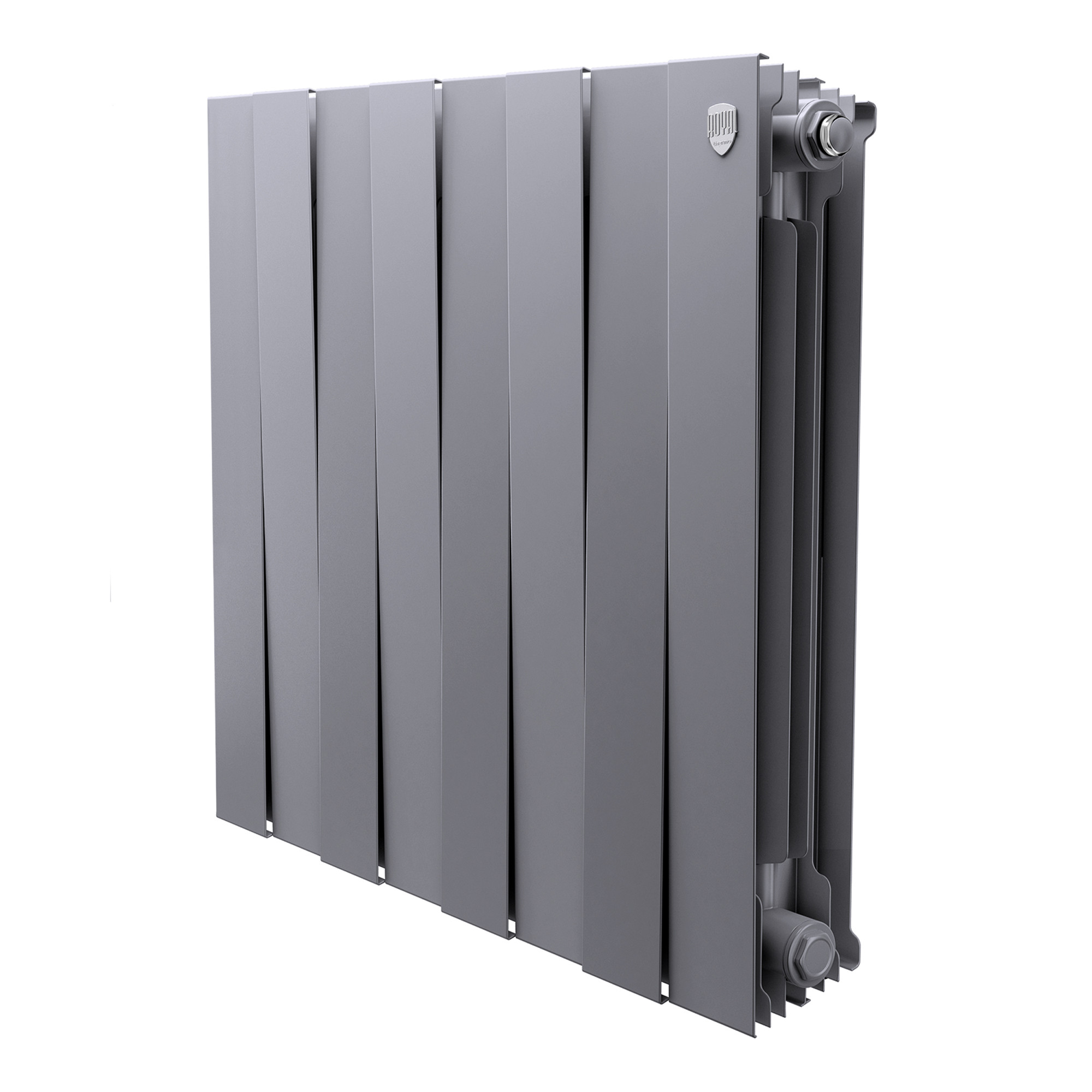 Радиатор биметаллический ROYAL THERMO PIANOFORTE SILVER SATIN NEW 500x8 секций, серый