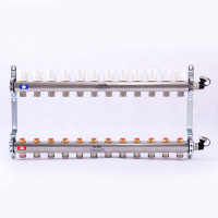 Коллекторная группа UNI-FITT 451I латунь 1"x3/4" EK на 12 выходов, в сборе без расходомера