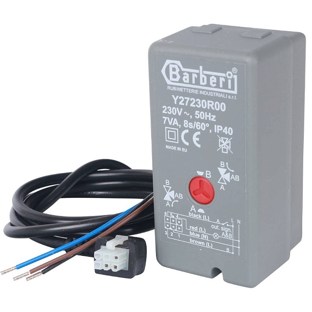 Сервопривод STOUT для трехходовых зональных клапанов, 230V, время движения 8 сек., 1м.