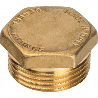 Заглушка резьбовая латунная STOUT без покрытия 1" Н