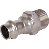 Переходник ВПр-НР, 15х3/4, из нержавеющей стали прессовой ROMMER