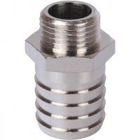 Штуцер резьбовой латунный STOUT никель 1/2"x25мм Н