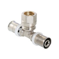 МП Тройник под трубку пресс для металлопластика VALTEC Ø20х15х20