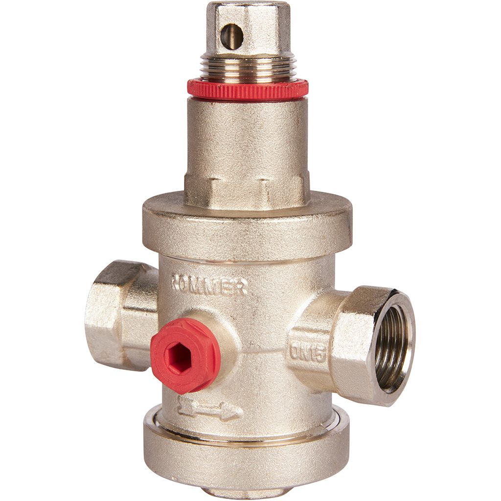 Редуктор давления PN25 вн/вн 1/2 с выходом под манометр ROMMER