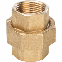 Американка ПРЯМАЯ резьбовая латунная (без прокладки) STOUT без покрытия 1" ВВ