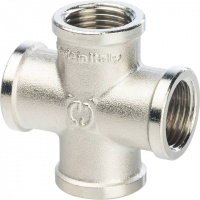 Крестовина резьбовая латунная STOUT никель 1/2" В