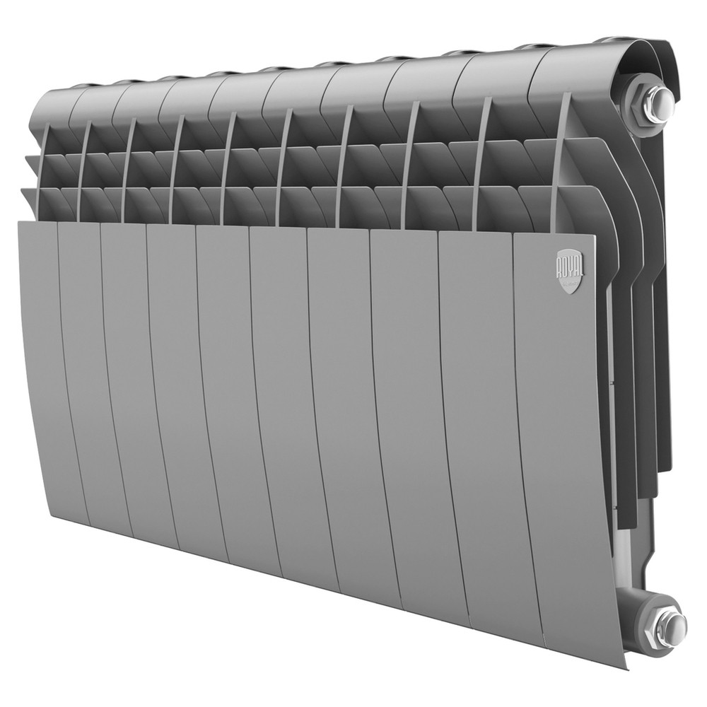 Радиатор биметаллический ROYAL THERMO BILINER SILVER SATIN 350x10 секций, серый