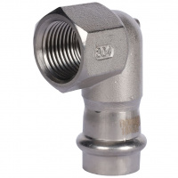 Угольник-переходник ВПр-ВР, 18х1/2, из нержавеющей стали прессовой ROMMER