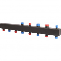 Коллектор распределительный стальной ROMMER 4(5) отопительных контура 1х1 1/4"