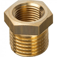 Футорка резьбовая латунная STOUT без покрытия 1/4"x1/8" ВН