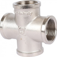 Крестовина резьбовая латунная STOUT никель 3/4" В