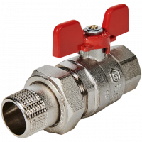 Кран шаровой полнопроходной с американкой STOUT ручка бабочка 3/4" ВР/НР (EPDM)