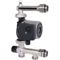 НСУ Насосно-смесительный узел теплого пола STOUT с насосом 1", UPSO, клапан 20-43°C, литье, 130мм