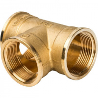 Тройник резьбовой латунный STOUT без покрытия 11/2" В