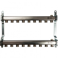 Коллекторная группа STOUT нержавейка 1"x3/4" EK -9 выходов, радиаторной разводки (без запорки)