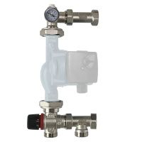 НСУ Насосно-смесительный узел теплого пола WESTER S без насоса 1", клапан 20-43°C, 130/180мм MUS125