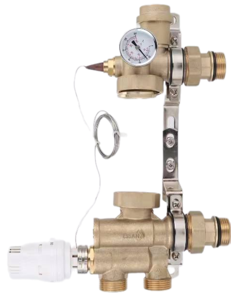 НСУ Насосно-смесительный узел теплого пола ESSAN AQUAMIXOL без насоса 1", 130/180мм (латунь) (10шт)