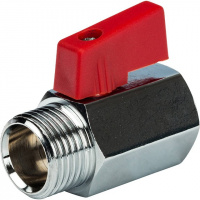 Кран шаровой потребительный STOUT МИНИ флажок 1/2"  ВН, никель