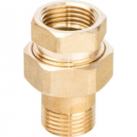 Американка ПРЯМАЯ резьбовая латунная (без прокладки) STOUT без покрытия 1/2" ВН