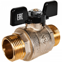 Кран шаровой STOUT бабочка 1" НН, полнопроходной