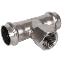 Тройник-переходник ВПр-ВР, 28х3/4, из нержавеющей стали прессовой ROMMER