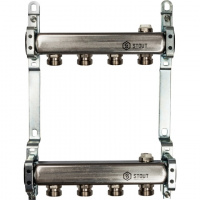 Коллекторная группа STOUT нержавейка 1"x3/4" EK -4 выхода, радиаторной разводки (без запорки)