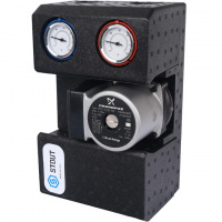 ГБМ Насосная группа STOUT с термостатическим смесителем, с насосом GRUNDFOS UPSO15-65 DN20 (3/4")