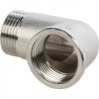 Угол резьбовой латунный STOUT никель 1" ВН