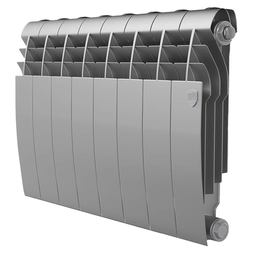 Радиатор биметаллический ROYAL THERMO BILINER SILVER SATIN 350x8 секций, серый
