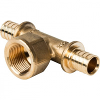 СА Тройник резьбовой аксиальный для сшитого полиэтилена STOUT латунный Ø20х3/4" В