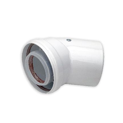 ДХ Колено конденсационное ESSAN Ø80/125х45° белое (30шт)