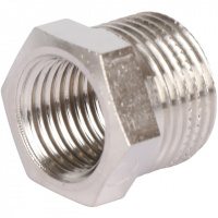 Футорка резьбовая латунная STOUT никель 3/8"x1/4" ВН