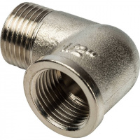 Угол резьбовой латунный STOUT никель 1/2" ВН