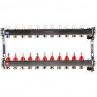 Коллектор из нержавеющей стали с расходомерами, с клапаном вып. воздуха и сли ROMMER