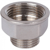 Удлинитель шестигранный резьбовой латунный STOUT никель 1/2"x3/4" ВН