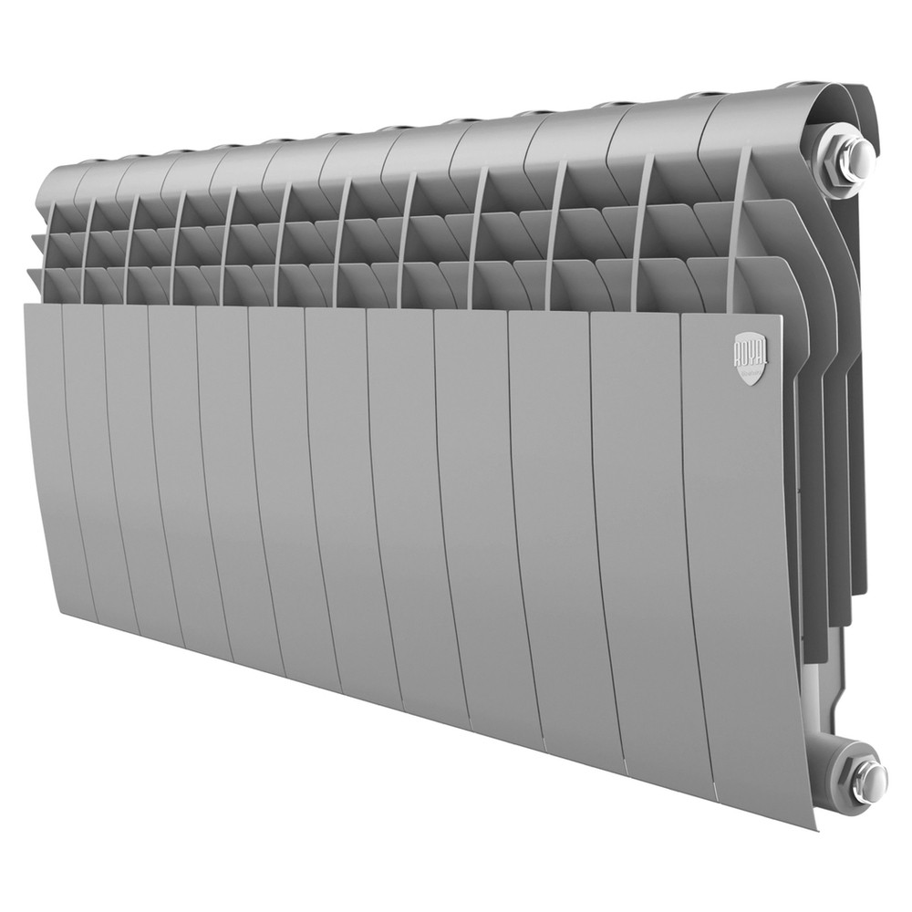 Радиатор биметаллический ROYAL THERMO BILINER SILVER SATIN 350x12 секций, серый
