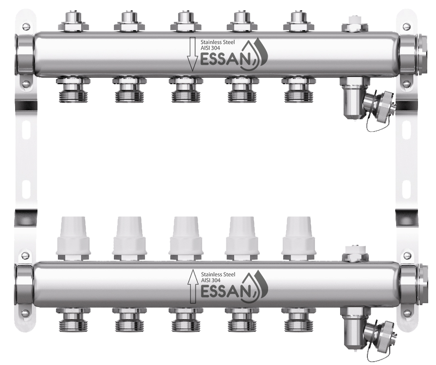 Коллекторная группа из нержавеющей стали без расходомеров Essan 803 - 5 выходов