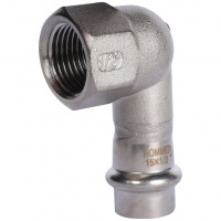 Угольник-переходник ВПр-ВР, 15х1/2, из нержавеющей стали прессовой ROMMER