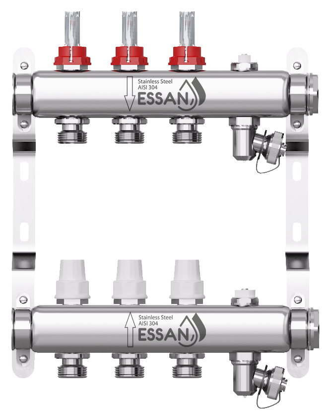 Коллекторная группа из нержавеющей стали с расходомерами Essan 802 - 3 выхода