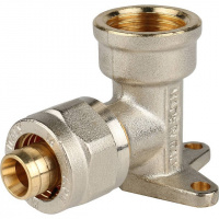 МЦ Угол резьбовой с креплением цанга для металлопласта STOUT Ø16х1/2"