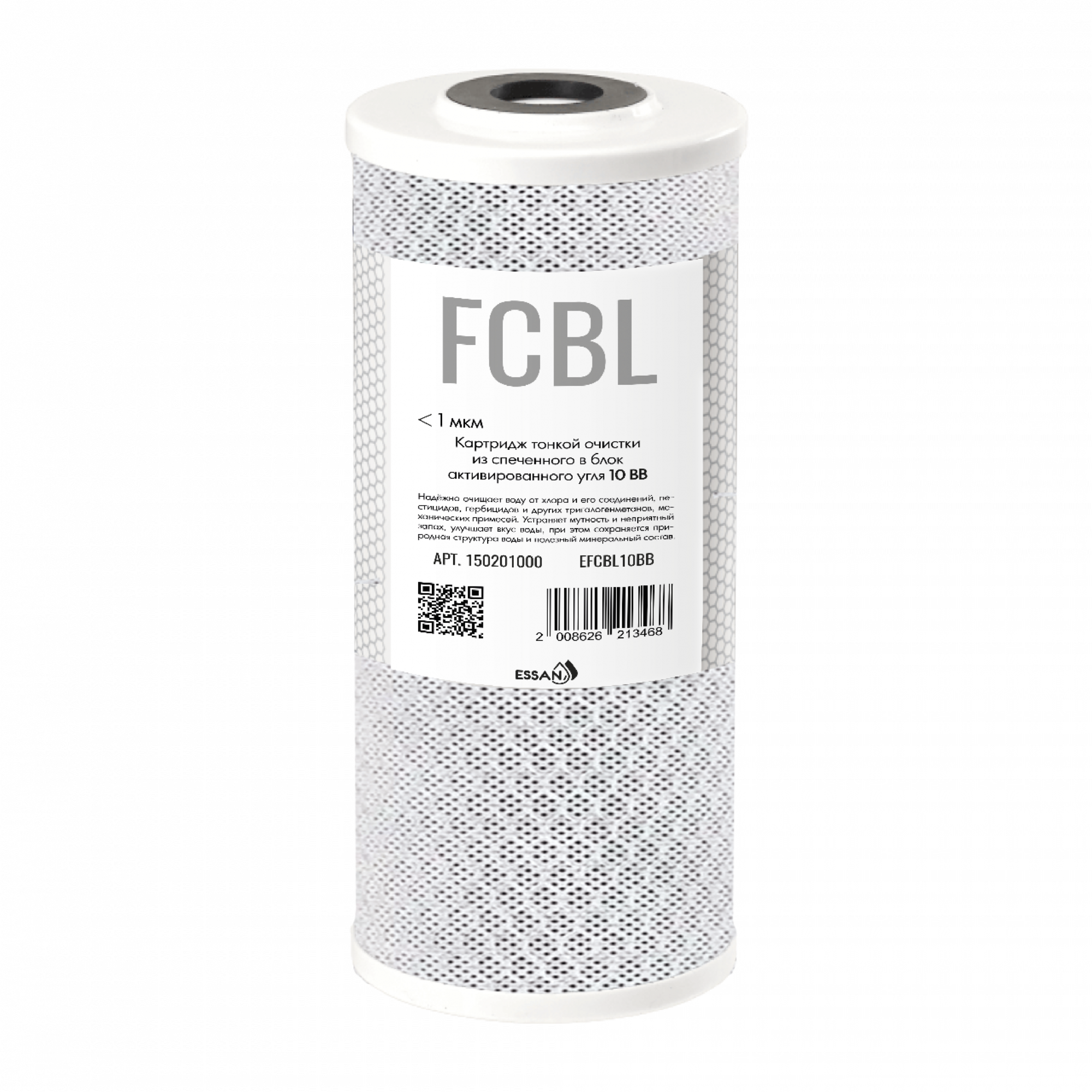 Картридж сменный угольный брикет ESSAN EFCBL10ВВ, для корпуса 10BB, для мех. и сорбцион оч